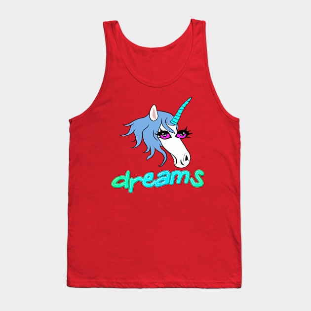Magical Damp Dream Unicorn Skull Master Imagination overload Psychic Horse Play Tank Top by Tiger Picasso